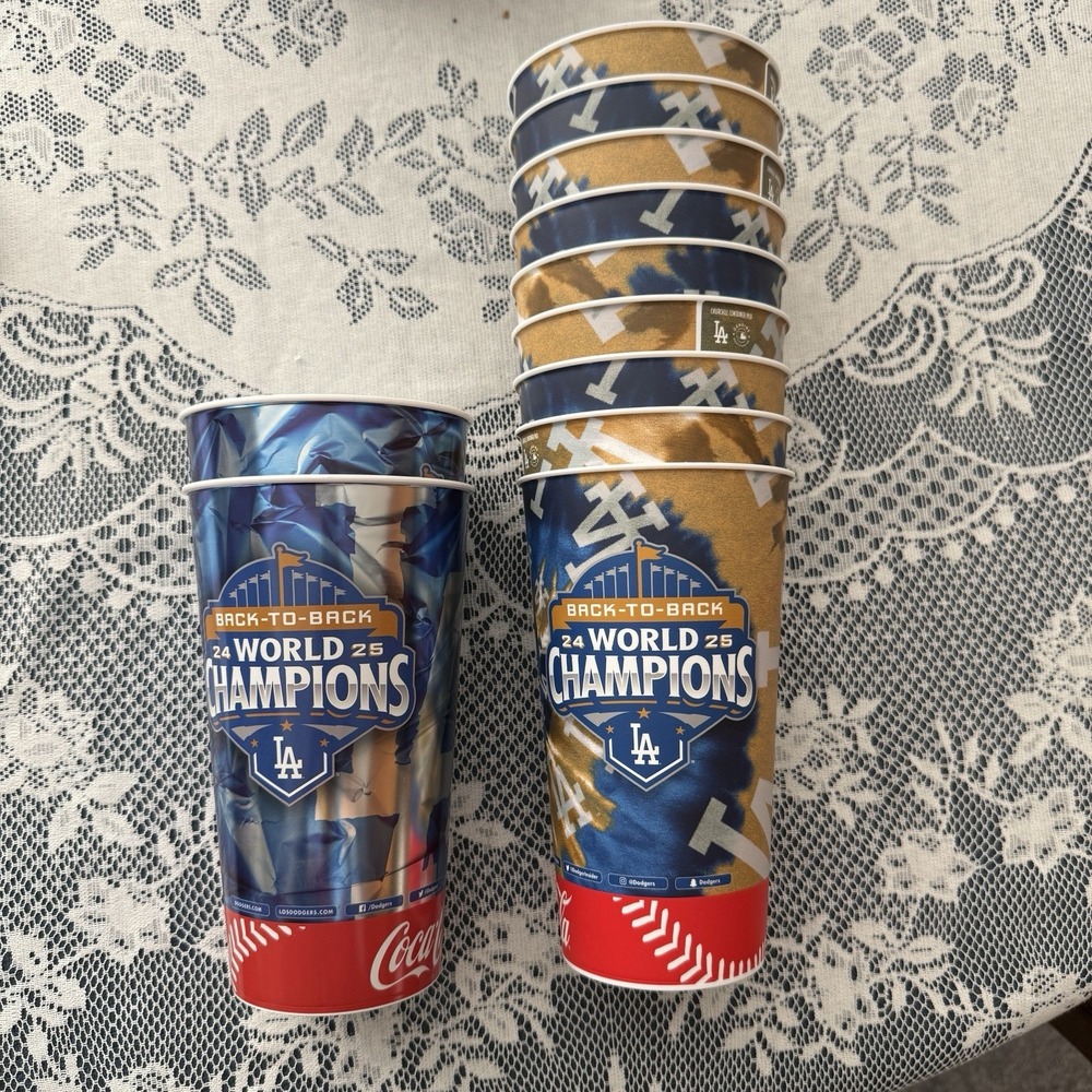 Los Angeles Dodgers Back To Back World Champions Cups Set Of 11